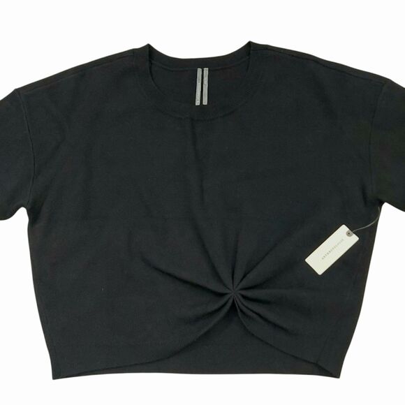 Anthropologie Sweater Womens Medium Black The Gemini Twofer Pullover Twisted - Picture 1 of 11